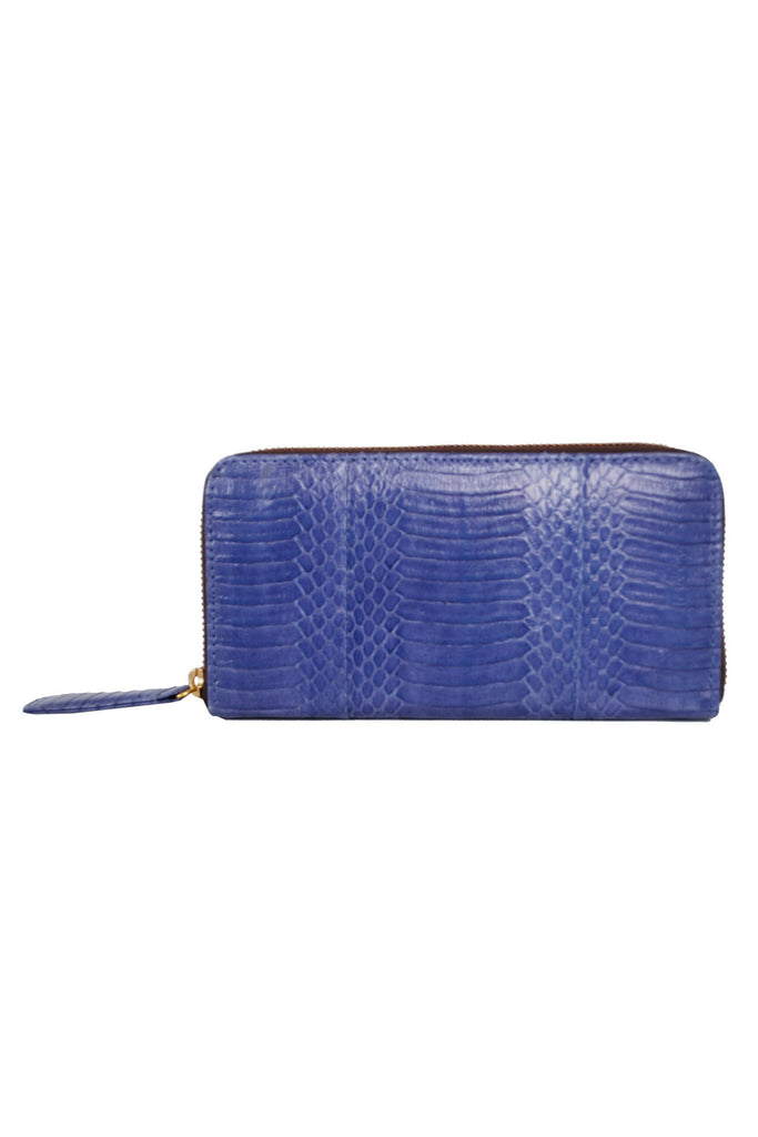 Classic Angel Jackson Bluebell Snakeskin Zip Wallet