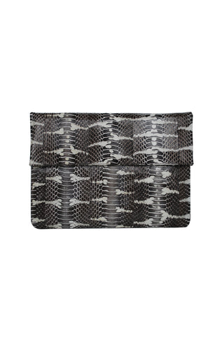 Classic Angel Jackson Folding Clutch in Black and White snakeskin