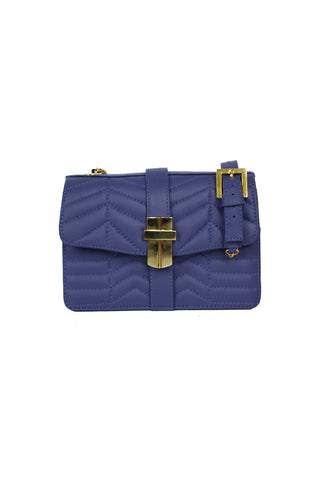 Signature Angel Jackson Mini Bag in Quilted Blue leather and gold hardware