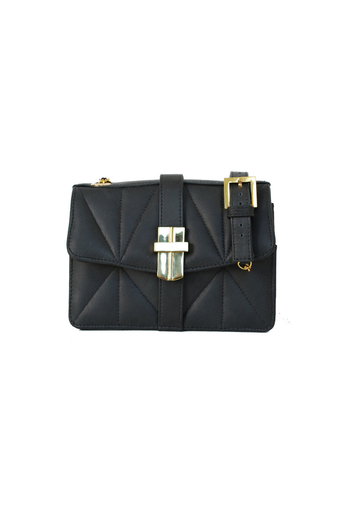 Signature Angel Jackson Mini Bag in Quilted Black leather and gold hardware