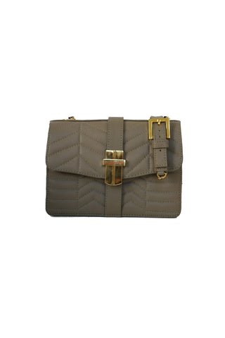 Signature Angel Jackson Mini Bag in Quilted Khaki leather and gold hardware