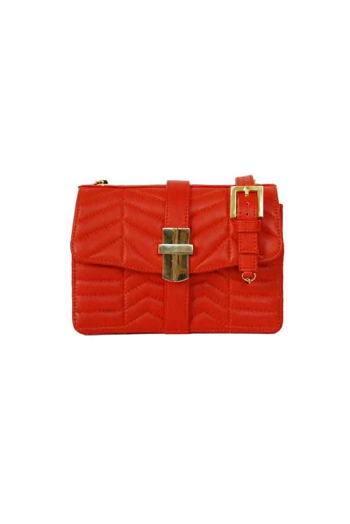 Signature Angel Jackson Mini Bag in Quilted Orange leather and gold hardware