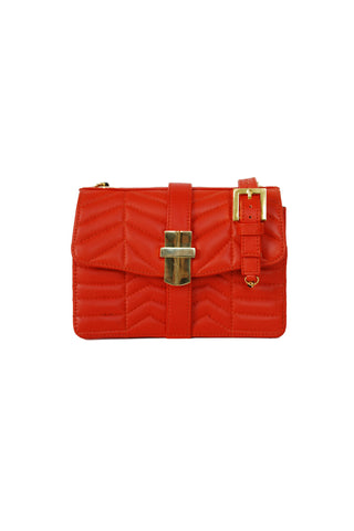 Signature Angel Jackson Mini Bag in Quilted Orange leather and gold hardware