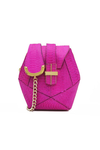 Signature Angel Jackson Matte Snakeskin Hexagon satchel