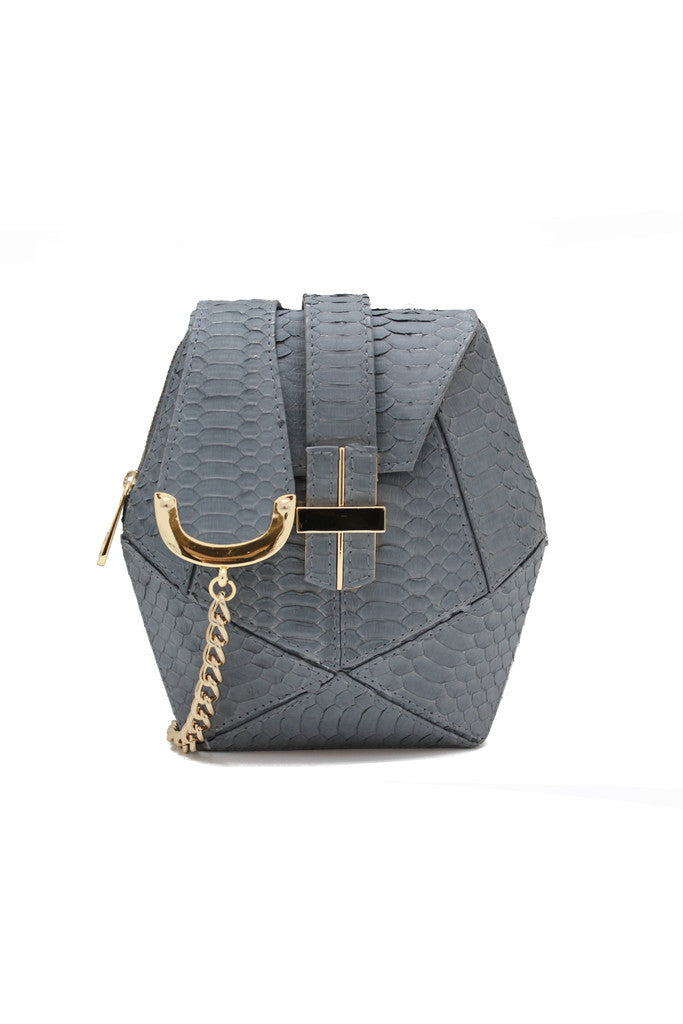 Signature Angel Jackson Matte Snakeskin Hexagon satchel