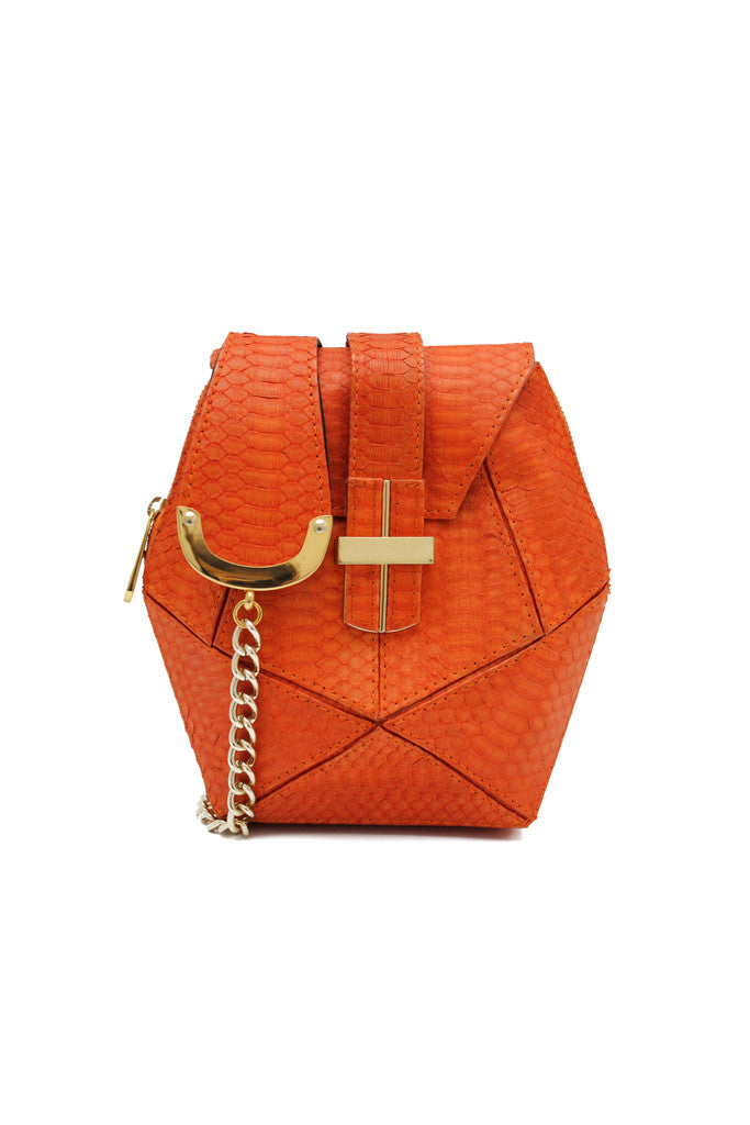 Signature Angel Jackson Matte Snakeskin Hexagon satchel
