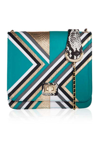 Designer-Cross-Body-Graphic-Satchel-Bag-in-Emerald-Leather