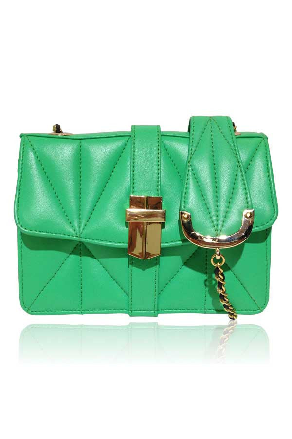 Green leather mini box bag-angel jackson-front