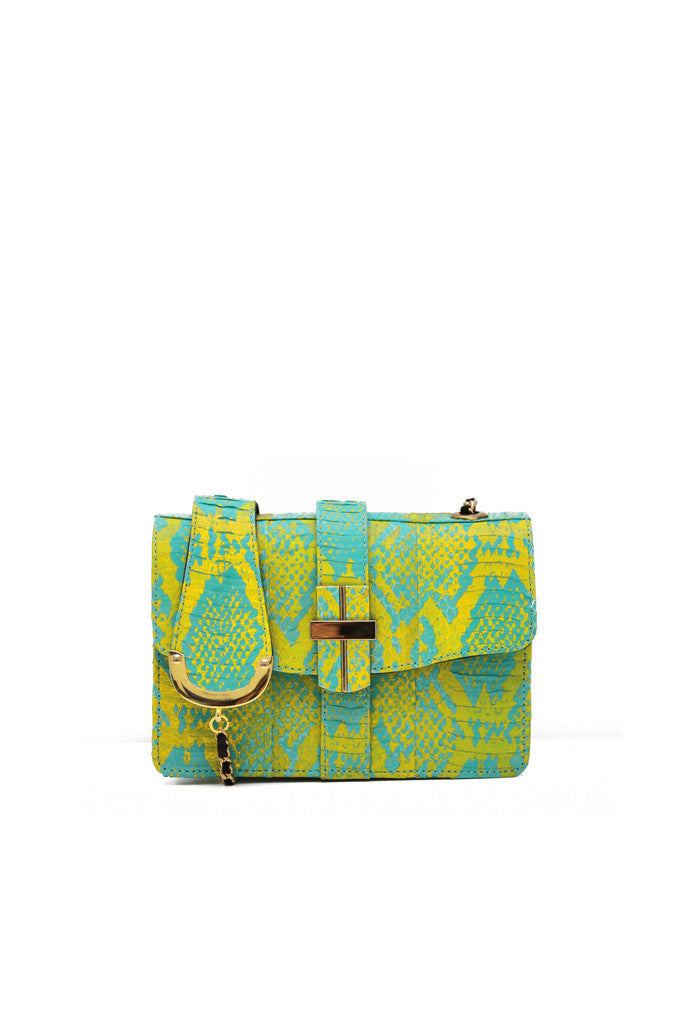 Signature Angel Jackson Mini satchel in Screen printed Cobra Snakeskin
