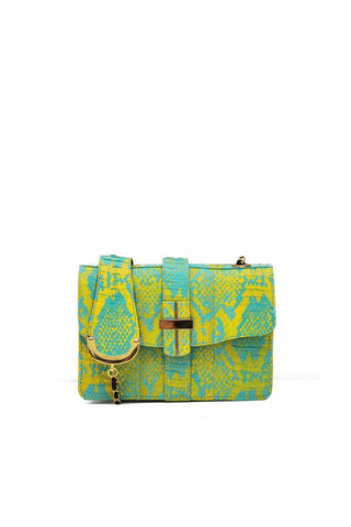 Signature Angel Jackson Mini satchel in Screen printed Cobra Snakeskin