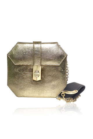 MINI ATOMIC STARLET SATCHEL GOLD LIZARD