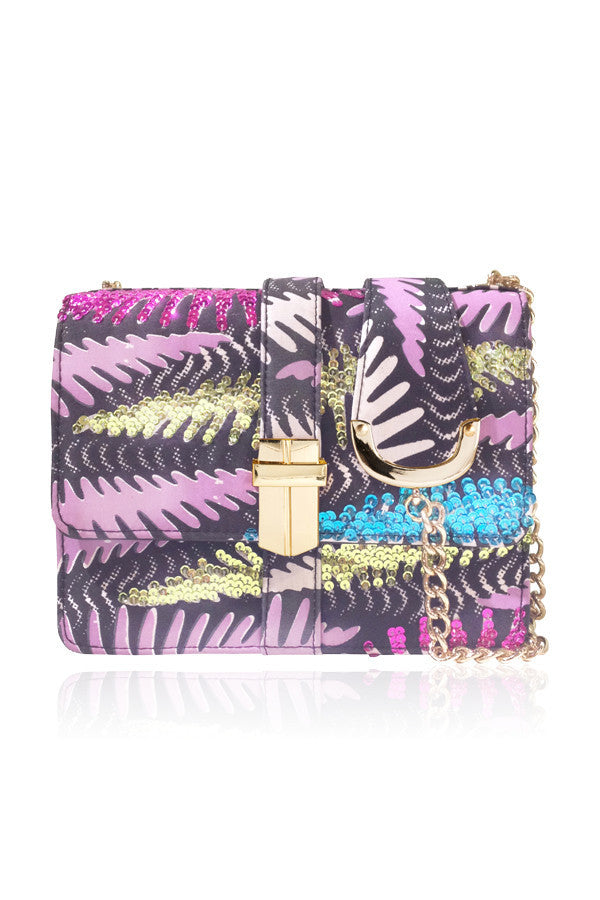 MINI PETRA EMBELLISHED SILK SATCHEL LILAC