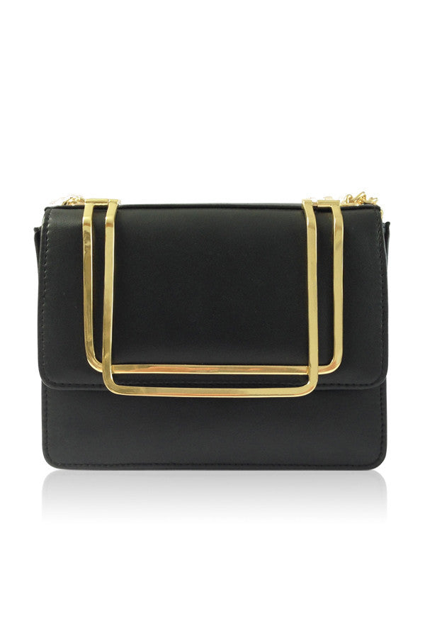 MINI PETRA SATCHEL BLACK LEATHER