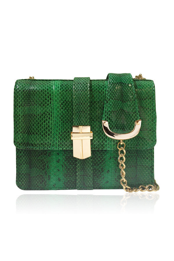 MINI PETRA SATCHEL BRIGHT GREEN BUCCATA