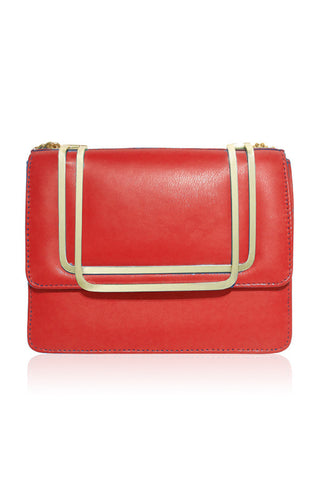 MINI PETRA SATCHEL RED LEATHER