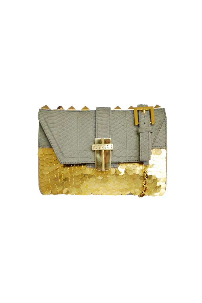 NOCTURNE PAPILIO MINI BOX BAG KHAKI MATTE SNAKESKIN