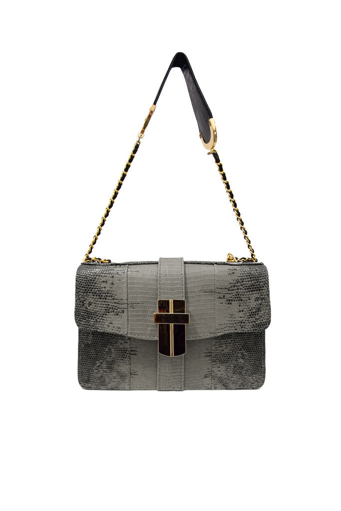 Signature Angel Jackson Mini Satchel in Grey Lizard