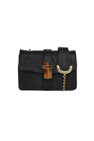 black snakeskin handbag