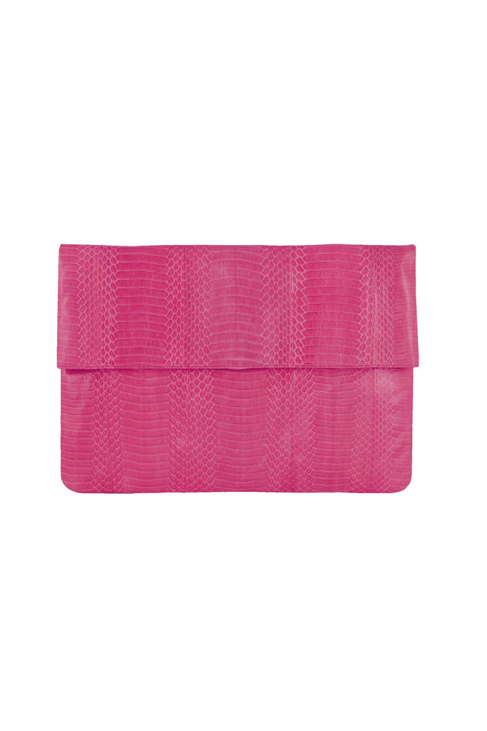 Classic Angel Jackson Folding Clutch in Sherbert Pink snakeskin