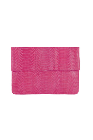 Classic Angel Jackson Folding Clutch in Sherbert Pink snakeskin