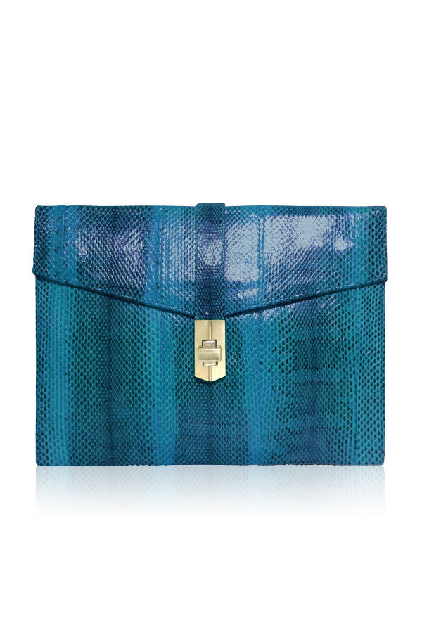 STARLET ENVELOPE CLUTCH TURQUOISE BUCCATA