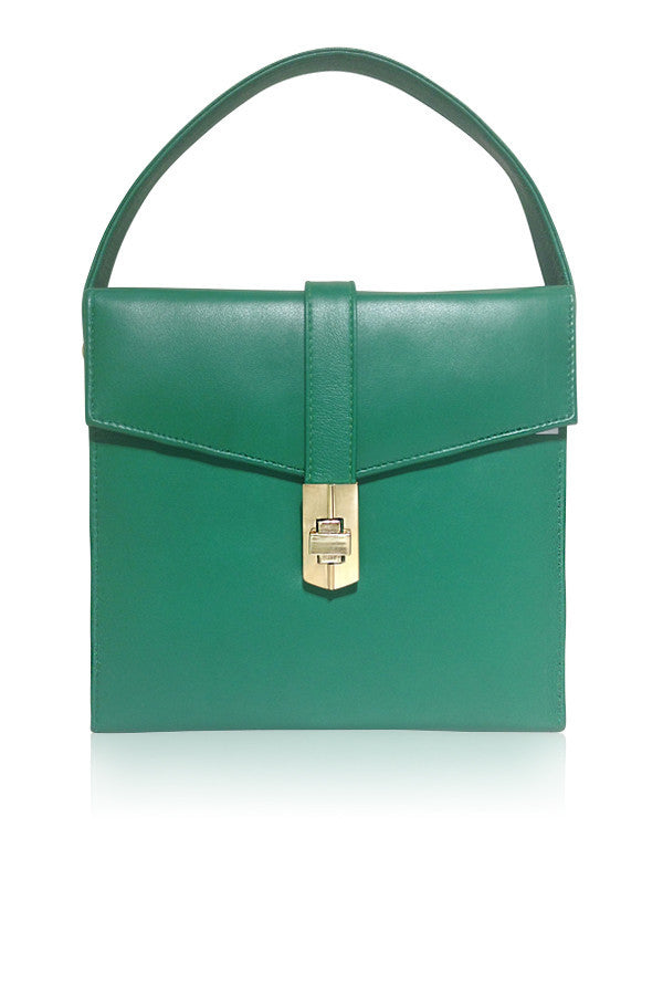 STARLET SATCHEL GREEN LEATHER