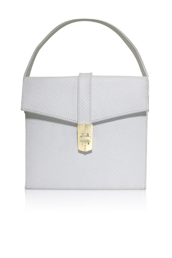 STARLET SATCHEL WHITE TEXTURED LEATHER