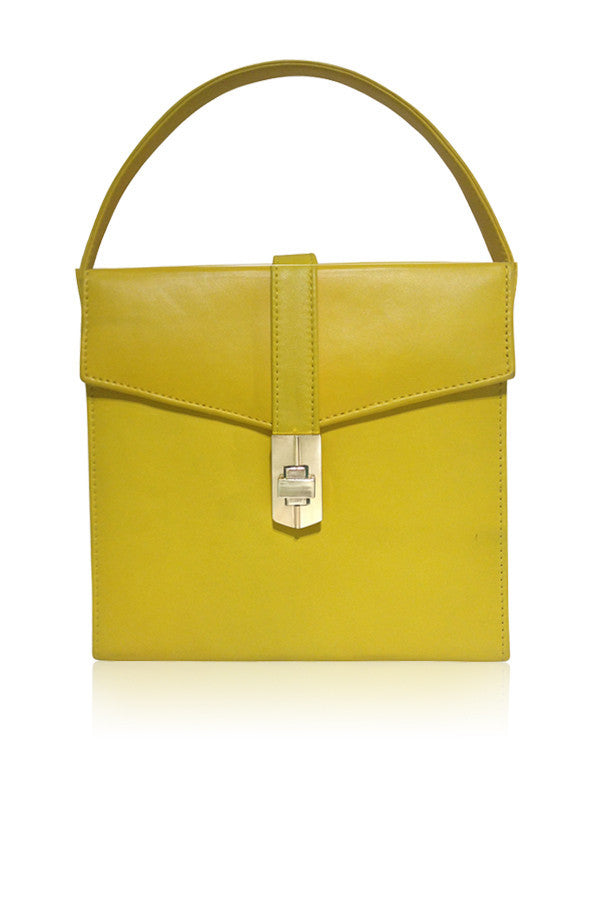 YELLOW LEATHER STARLET SATCHEL 