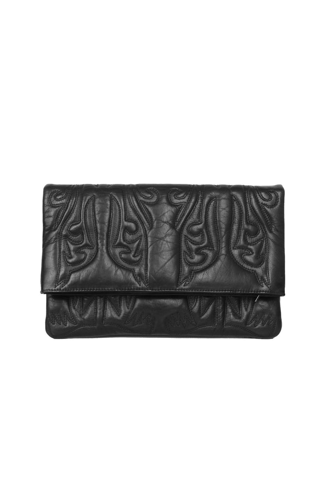 Super Soft Stitched leather folding clutch