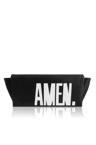 Angel Jackson Slogan AMEN Leather Clutch