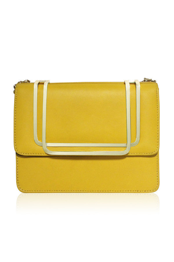 MINI PETRA SATCHEL YELLOW LEATHER