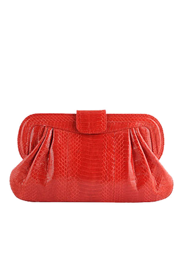 red snakeskin leather clutch purse by Angel Jackson