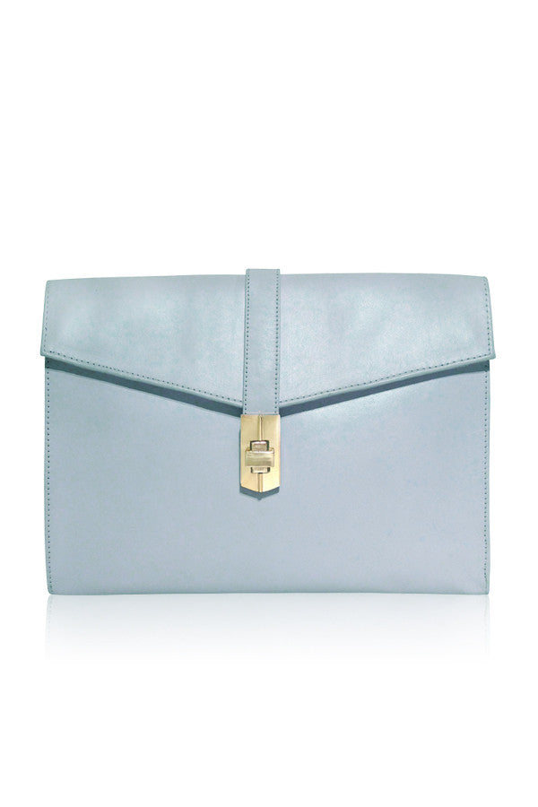 STARLET ENVELOPE CLUTCH PALE BLUE LEATHER