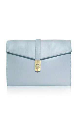 STARLET ENVELOPE CLUTCH PALE BLUE LEATHER
