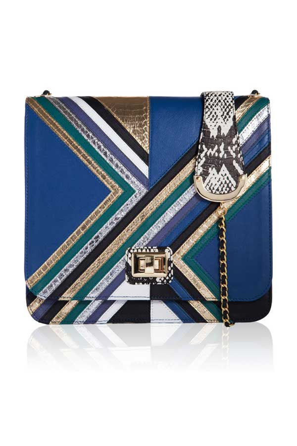 Designer-Cross-Body-Graphic-Satchel-Bag-in-Blue-Leather