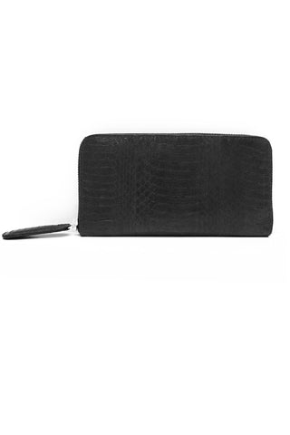 Classic Angel Jackson Black Snakeskin Zip Wallet