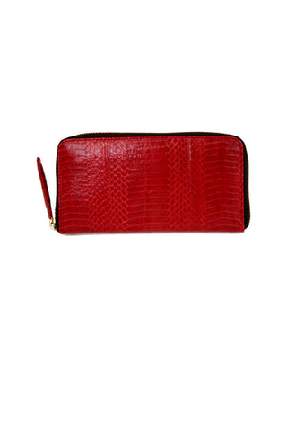 Classic Angel Jackson Red Snakeskin Zip Wallet